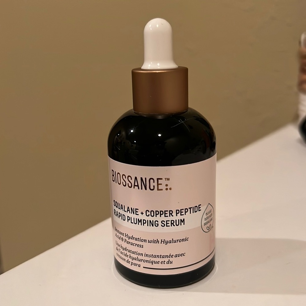 Biossance Squalane and Copper Peptide plumping serum
